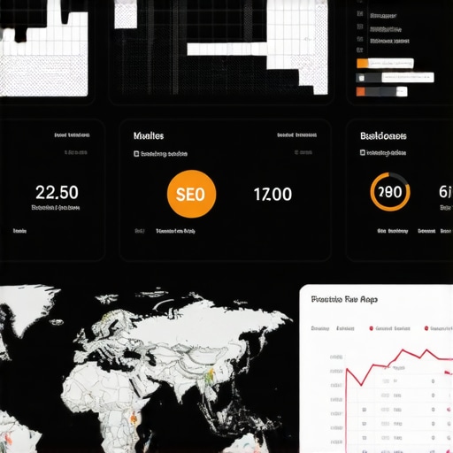Dashboard with local SEO analytics, maps, and predictive graphs