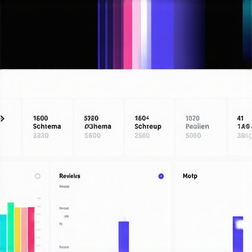 A high-tech dashboard displaying local SEO metrics, schema markup status, and review sentiment analysis.