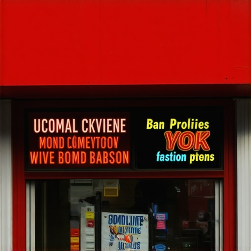 A drone view of a busy local business storefront in a lively neighborhood