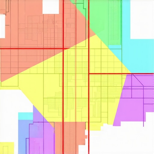 GIS map with demand hotspots and service zones