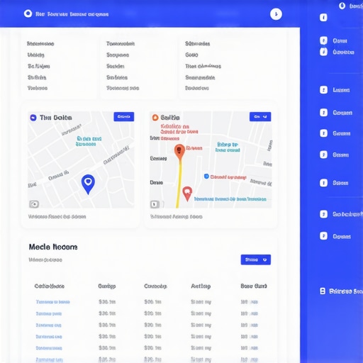 Screenshot of local SEO analytics dashboard with maps data and performance metrics.
