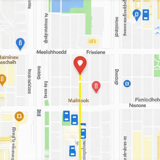 Map showing service zones within a neighborhood for local SEO