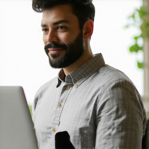 Business owner working on local SEO strategies with schema markup and analytics