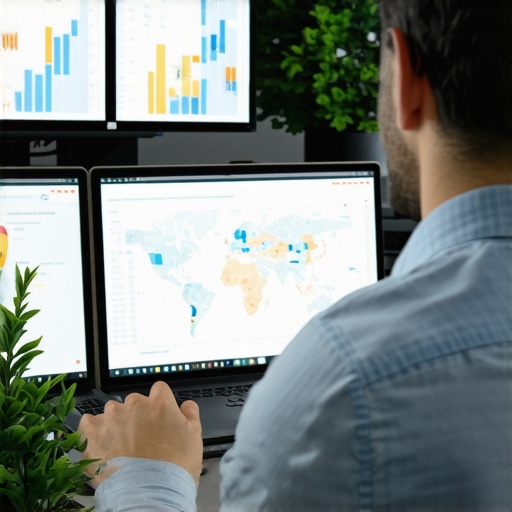 SEO expert reviewing analytics and map performance charts