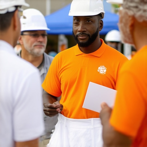 Contractor participating in a neighborhood event, showcasing community involvement
