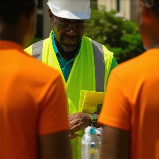 Contractor interacting with local residents at a neighborhood gathering.