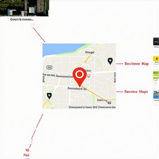 Diagram illustrating optimized hyper-local landing page with maps, reviews, and keywords.