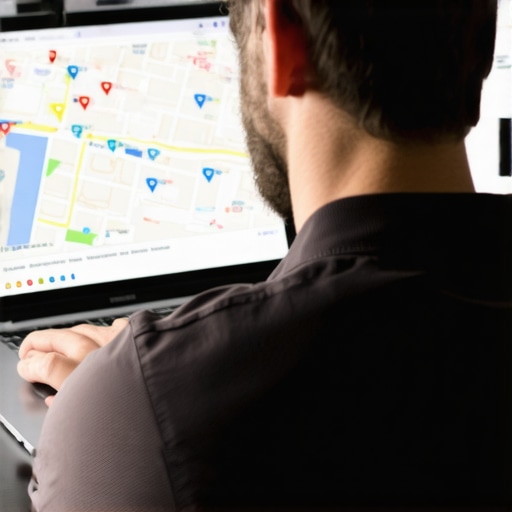 Business owner optimizing Google Maps profile on computer