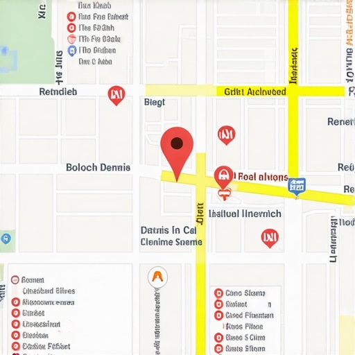 Advanced Local Map SEO Strategies A digital map emphasizing local business rankings through review scores and optimized listings.