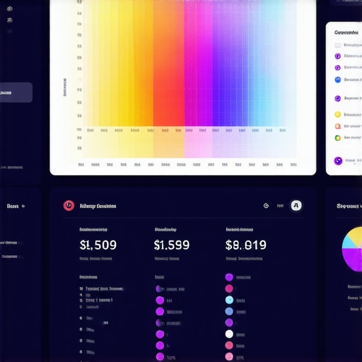 A detailed digital dashboard showcasing geospatial data, heatmaps, and trend analytics for local SEO optimization