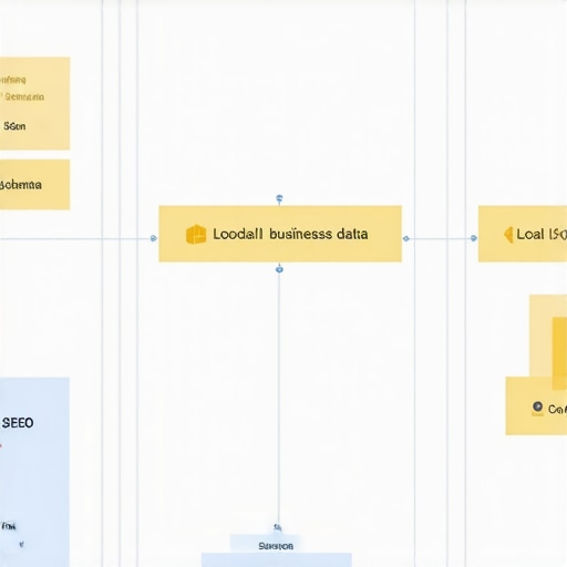 Diagram showing JSON-LD schema markup integration into local business website
