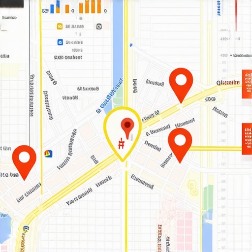 Visual representation of local business rankings and SEO data analysis