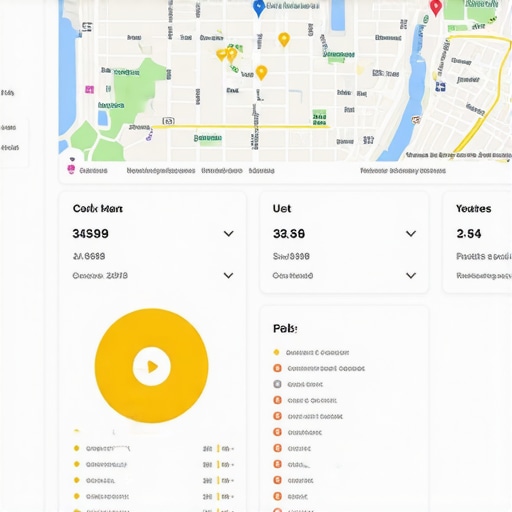 Dashboard illustrating user interactions and map rankings for local SEO