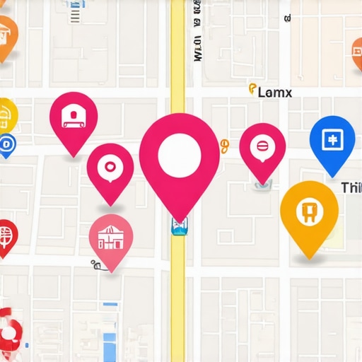 A detailed digital map showcasing geotagged service zones for local SEO optimization.