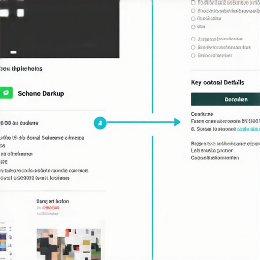 Schema Markup Implementation for Local SEO Diagram showing schema markup tags embedded in a website's HTML code for local business optimization