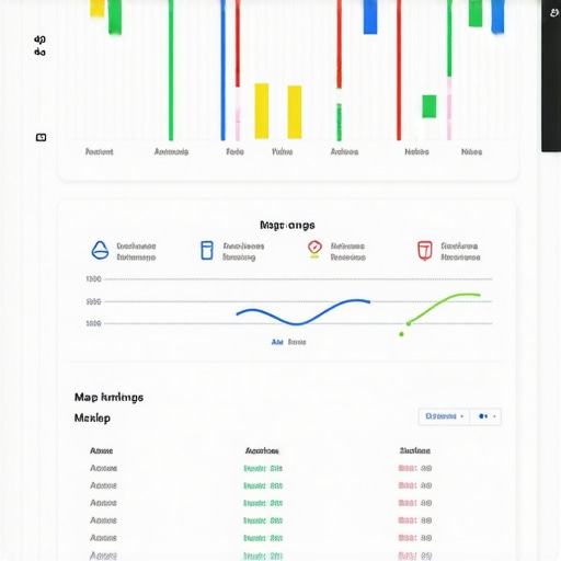 A detailed dashboard displaying local search metrics, review management, and schema analysis.