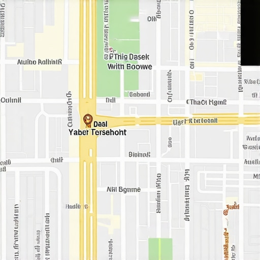 Map with geospatial overlays indicating business locations and service areas.