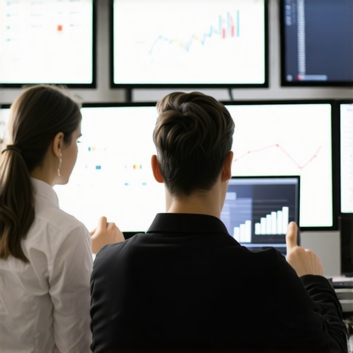 Professional analyzing local search analytics with charts and maps