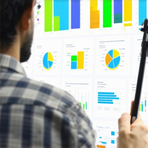 Contractor reviewing SEO analytics and planning local marketing tactics.