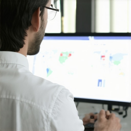 SEO analyst reviewing local map rankings and analytics