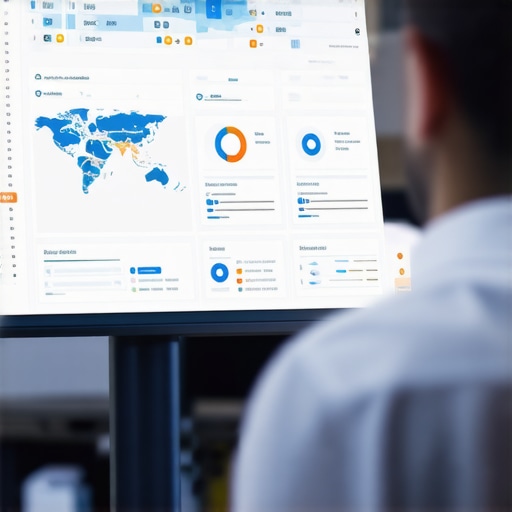 Trade professional reviewing local SEO analytics on a digital dashboard