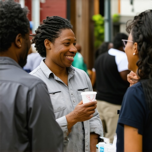 Community Engagement Boosts Local SEO Business owner participating in local community event