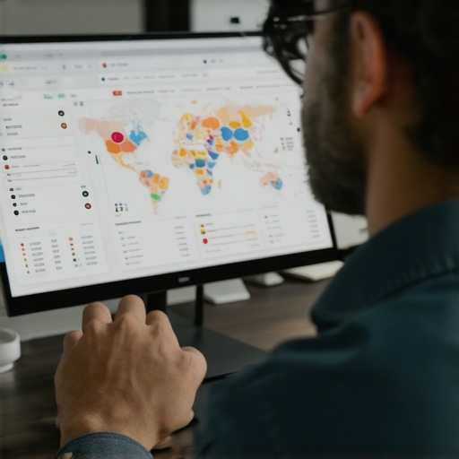 Sophisticated digital marketing analytics displaying local SEO and map ranking metrics.