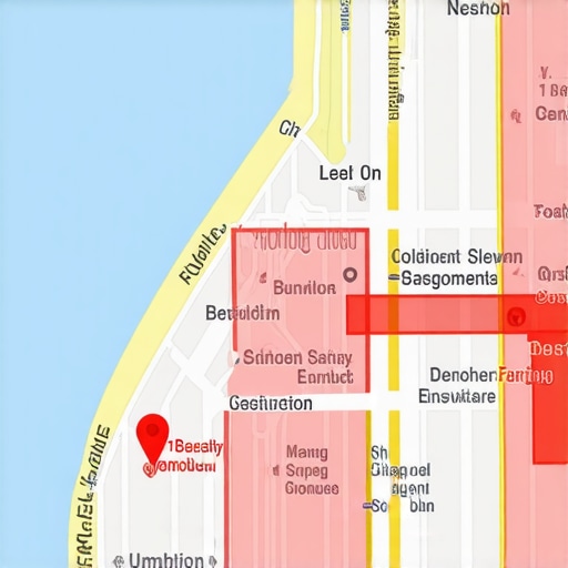 A detailed GIS map highlighting service areas, competitor locations, and customer clusters for strategic local SEO.