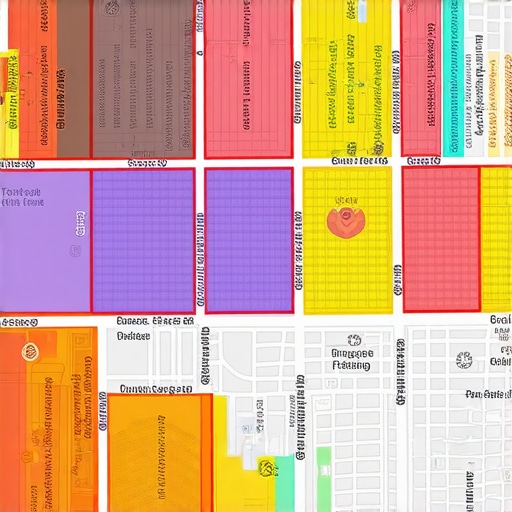 GIS map displaying service areas, competitor locations, and target customer density for optimized local SEO