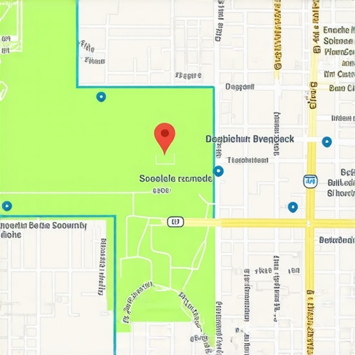 A GIS map showing precise service zones with data points for local SEO enhancement.