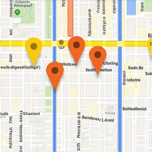 Map highlighting multiple business locations using geospatial data