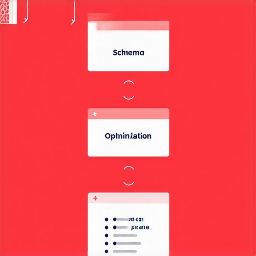 Visual diagram showing schema markup integration process for enhancing local search visibility.