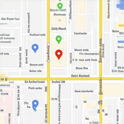 Visualizing Local Map Optimization Strategies Digital map showing local business rankings and geospatial data analysis.