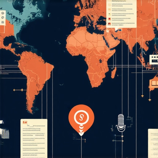 Infographic illustrating geo-data, schema markup, and voice SEO techniques for local map dominance.