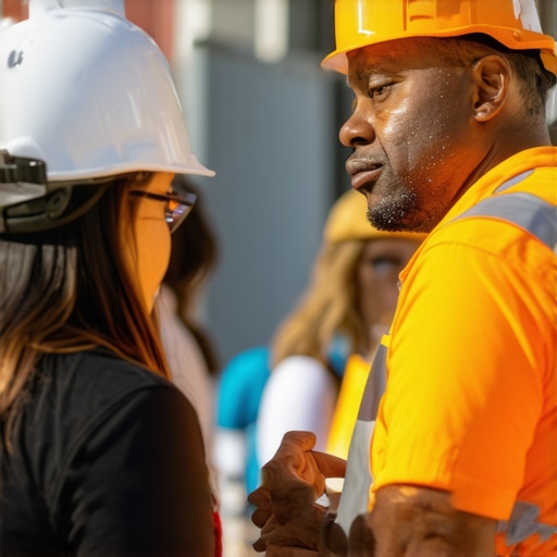 Contractor participating in neighborhood event to boost local search signals.