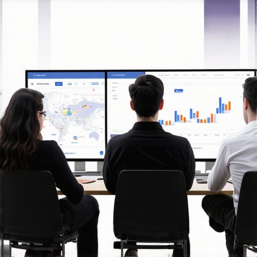 Data-Driven Local SEO Strategies Team analyzing digital maps and analytics for local SEO optimization