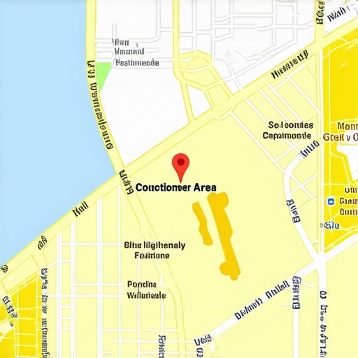 Detailed GIS map illustrating service zones with customer location points for enhanced local SEO