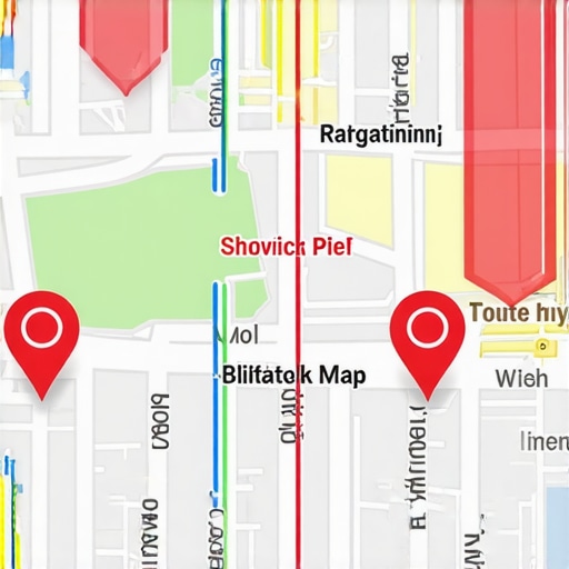Close-up of a digital map showing local business data markers and geo-specific signals.