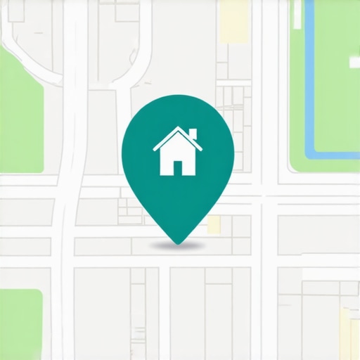 Map showing geospatial data points and neighborhood zones for local SEO strategy