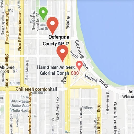 Map showing neighborhood-level data integration for local SEO.