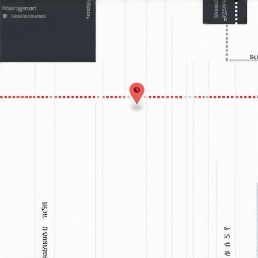 Illustration of local map with data points, schema icons, and social media engagement symbols.