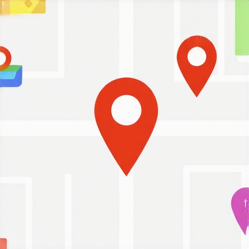 A detailed digital map with service location markers demonstrating local SEO tactics.