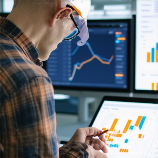 Contractor analyzing real-time local SEO data with AI tools