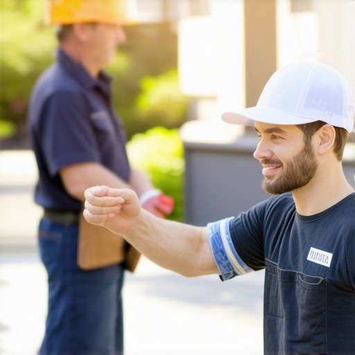 Contractor participating in neighborhood event to build local reputation