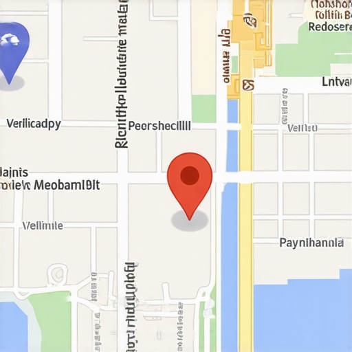 Map illustration with verification badges and community interaction highlights.