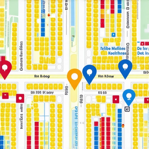 Illustration of a map showing geofenced zones for local marketing