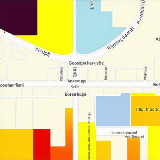 A colorful map illustrating geospatial analytics and heatmaps used for local service area optimization.