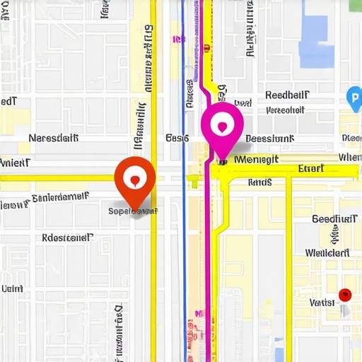 A detailed map showing specific service areas with digital markers and location pins highlighting targeted zones.