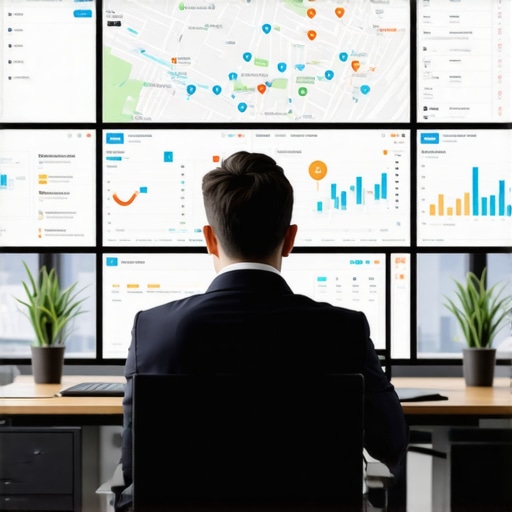 Analysis dashboard displaying local engagement metrics for a service business in an urban setting.