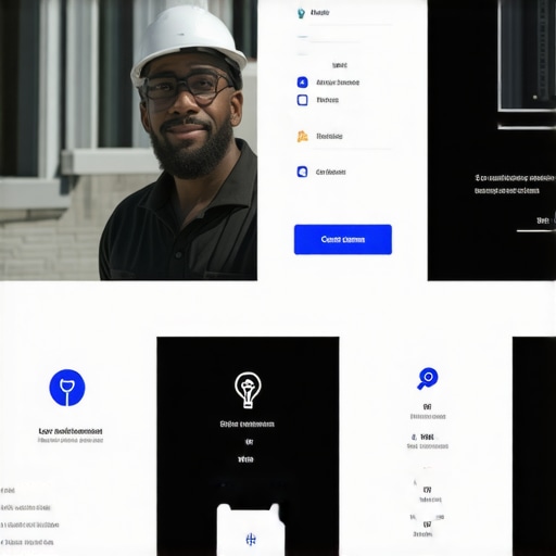 A sample local business website displayed on a mobile device showing schema markup and user interaction features.